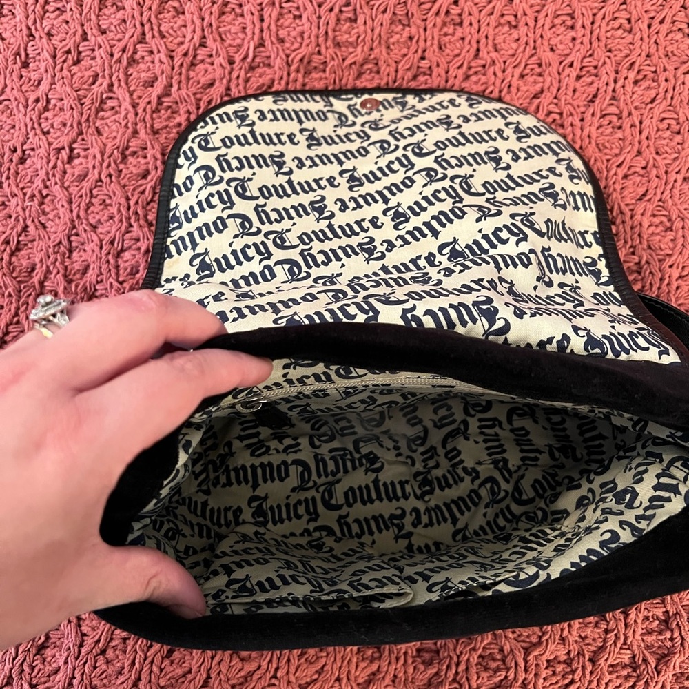 Juicy Couture Y2K Vintage Black Floral Shoulder Bag - Picture 8 of 14